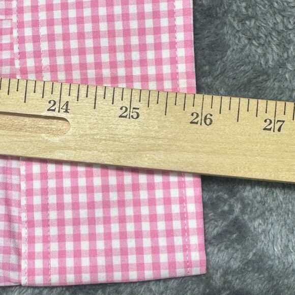 Lauren Ralph Lauren Shirt Mens L 16"-16.5" 34-35 Pink white Checkered Button Up - Picture 8 of 9
